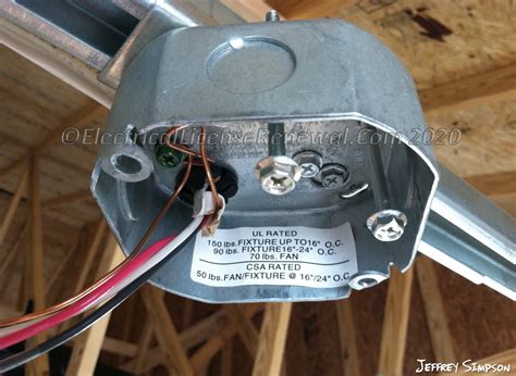 electrical box fan support|ceiling fan with electrical outlet.